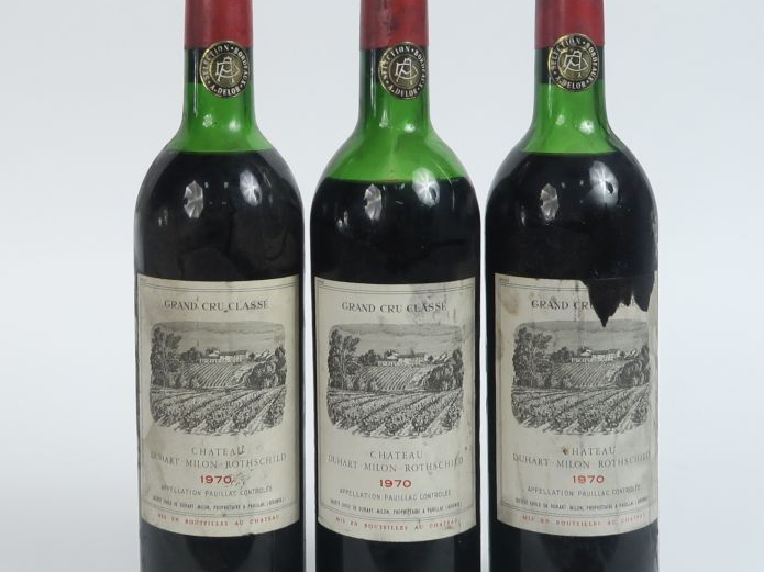 3 BOUTEILLES CHÂTEAU DUHART MILON GCC PAUILLAC - 1970 - 2 HEP/MEP/1 BE