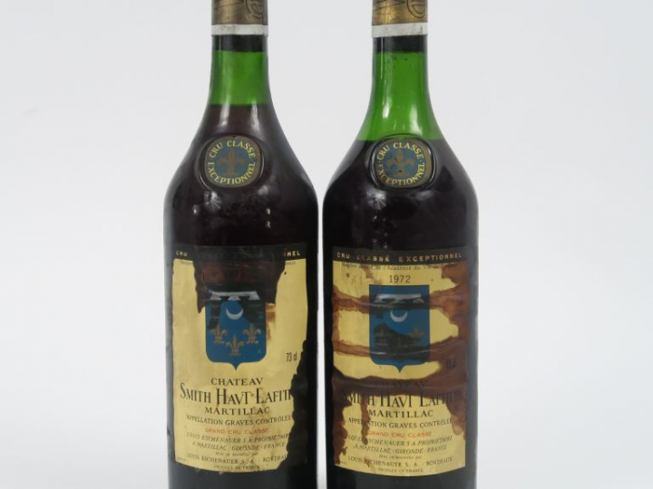 2 BOUTEILLES CHÂTEAU SMITH HAUT LAFITTE CC GRAVES - 1972 - 1 à 3 CM/1 