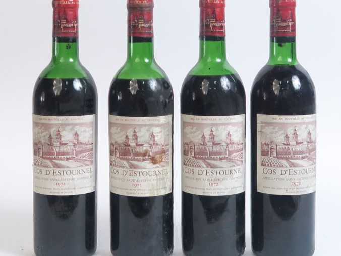4 BOUTEILLES CHÂTEAU COS D'ESTOURNEL GCC ST ESTEPHE - 1972 - 1 LB/3 ME