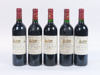 Vente aux enchères 5 BOUTEILLES CHÂTEAU YON FIGEAC GCC ST EMILION : 3 DE 1989/2 DE 1996 