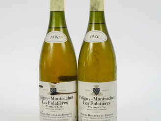 Vente aux enchères 2 BOUTEILLES PULIGNY MONTRACHET 1er CRU 'LES FOLATIERES' P. BOUZEREAU 