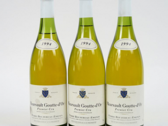 Vente aux enchères 3 BOUTEILLES MEURSAULT 'GOUTTE D'OR' 1er CRU P. BOUZEREAU EMONIN - 199
