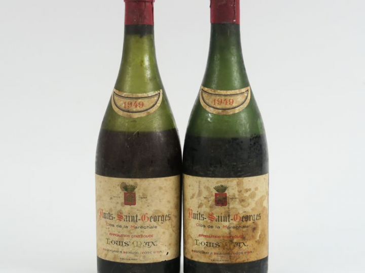 2 BOUTEILLES NUITS ST GEORGES 'CLOS DE LA MARÉCHALE' LOUIS MAX - 1949 