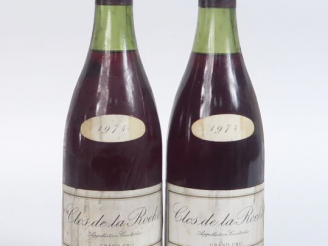 Vente aux enchères 2 BOUTEILLES CLOS DE LA ROCHE GC J.P. BLOUD - 1974 - 3 CM