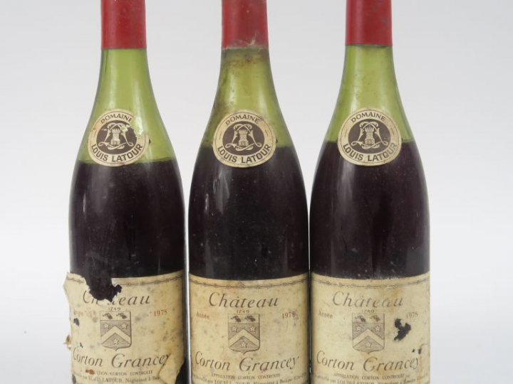 3 BOUTEILLES CHÂTEAU CORTON GRANCEY LOUIS LATOUR - 1978 - 2 à 6,5 CM/1