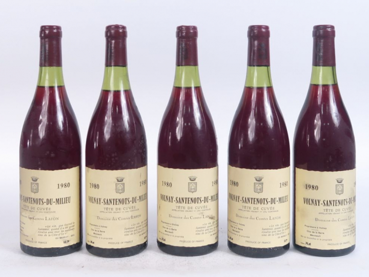5 BOUTEILLES VOLNAY SANTENOTS DU MILIEU 'TÊTE DE CUVÉE' DOMAINE DES CO
