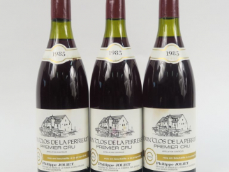 Vente aux enchères 3 BOUTEILLES FIXIN 1er CRU 'CLOS DE LA PERRIERE' P. JOLIET - 1985