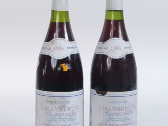 Vente aux enchères 2 BOUTEILLES CHAMBERTIN GC 'CLOS DE BÈZE' GC J. CHAVANON - 1986 - 2 à 