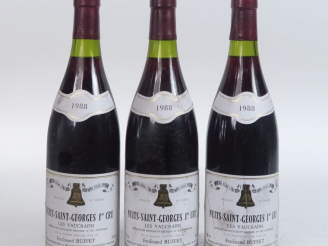 Vente aux enchères 3 BOUTEILLES NUITS SAINT GEORGES 1er CRU 'LES VAUCRAINS' FERDINAND BUF