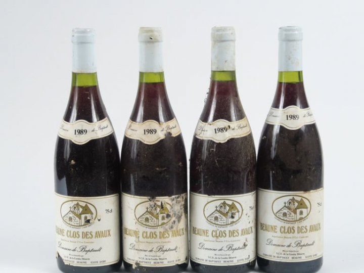 4 BOUTEILLES BEAUNE 'CLOS DES AVAUX' DOMAINE DE BAPTAULT - 1989 - 1 ET
