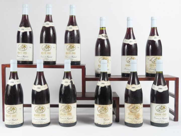 12 BOUTEILLES BEAUNE GREVES DOMAINE DE BAPTAULT - 1988