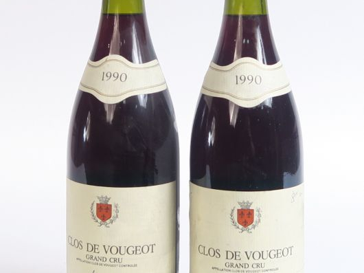 2 BOUTEILLES CLOS VOUGEOT GC MONTREYNAUD - 1990 - 2 CM 