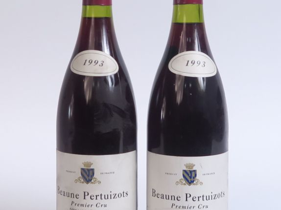 2 BOUTEILLES BEAUNE PERTUIZOTS 1er CRU P. BOUZEREAU EMONIN - 1993 - 1 