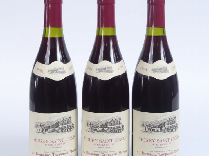 3 BOUTEILLES MOREY ST DENIS 1er CRU DE LA RIOTTE DOMAINE TAUPENOT MERM