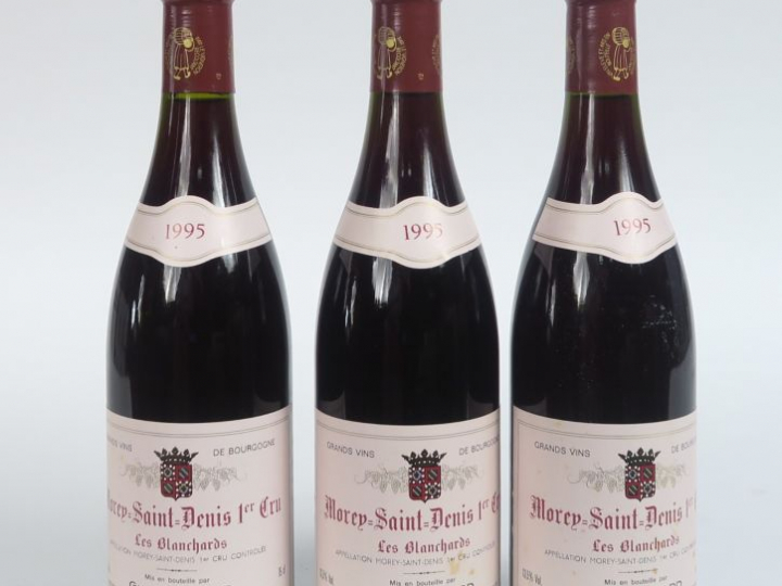3 BOUTEILLES MOREY ST DENIS 1er CRU 'LES GLANCHARDS' G.COQUARD- 1995 -