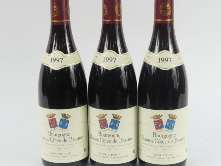 3 BOUTEILLES BOURGOGNE HAUTES CÔTES DE BEAUNE LYCÉE VITICOLE BEAUNE - 