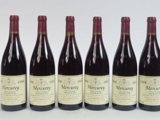 Vente aux enchères 6 BOUTEILLE MERCUREY 1er CRU 'CLOS L'EVEQUE' DOMAINE BELLEVILLE - 1998