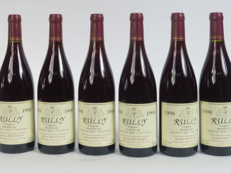 Vente aux enchères 6 BOUTEILLES RULLY 1er CRU 'CHAPITRE' DOMAINE BELLEVILLE - 1998 - 0,5 