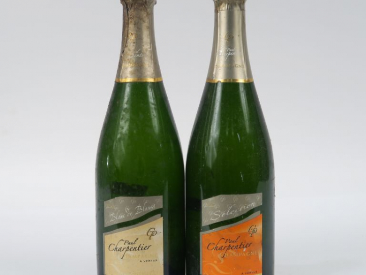 2 BOUTEILLES PAUL CHARPENTIER : 1 SÉLECTION - 1 BLANC DE BLANCS