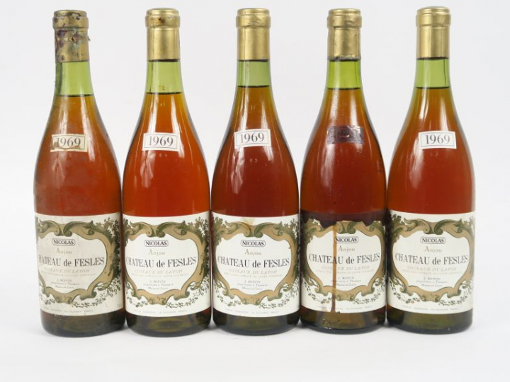 5 BOUTEILLES ANJOU CHÂTEAU DE FESLES COTEAUX DU LAYON MISE NICOLAS - 1