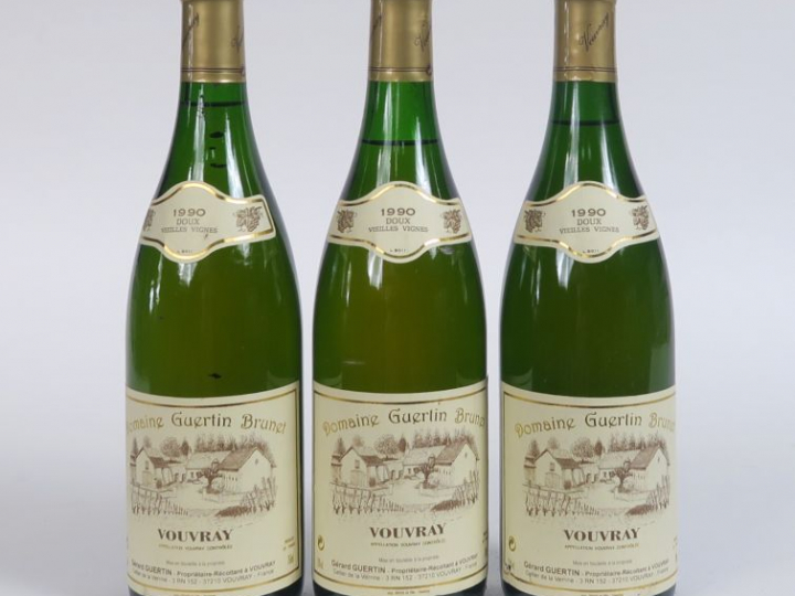 3 BOUTEILLES VOUVRAY DOUX 'VIEILLES VIGNES' GUERTIN BRUNET - 1990 - 1 