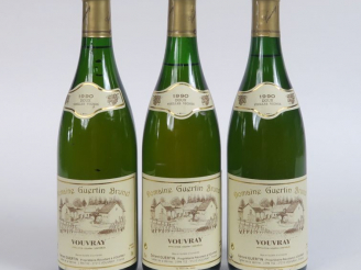Vente aux enchères 3 BOUTEILLES VOUVRAY DOUX 'VIEILLES VIGNES' GUERTIN BRUNET - 1990 - 1 
