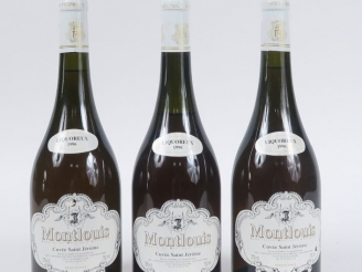 Vente aux enchères 3 BOUTEILLES MONTLOUIS 'LA CUVEE SAINT JERÔME' LIQUOREUX - 1996 - 2 à 