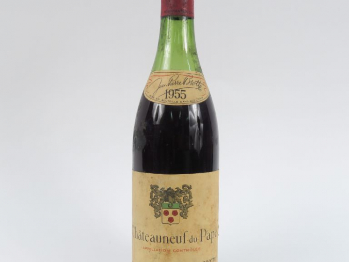 1 BOUTEILLE CHÂTEAUNEUF DU PAPE J.P. BROTTE - 1955 - 6,5 CM
