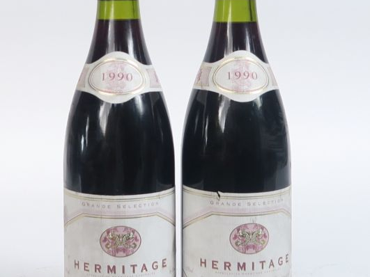 2 BOUTEILLES HERMITAGE - 1990 - 1,5 CM