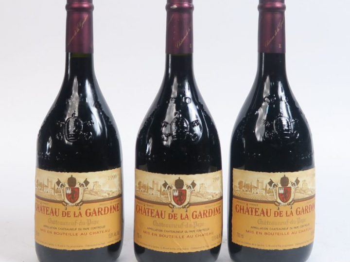 3 BOUTEILLES CHÂTEAUNEUF DU PAPE CHATEAU DE LA GARDINE - 1997