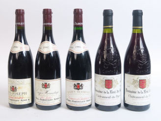 Vente aux enchères 5 BOUTEILLES : 2 BOUTEILLES CHÂTEAUNEUF DU PAPE DOMAINE DE LA FONT DU 