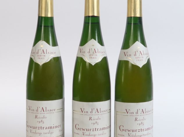 3 BOUTEILLES GEWURZTRAMINER VENDANGES TARDIVES - 1985