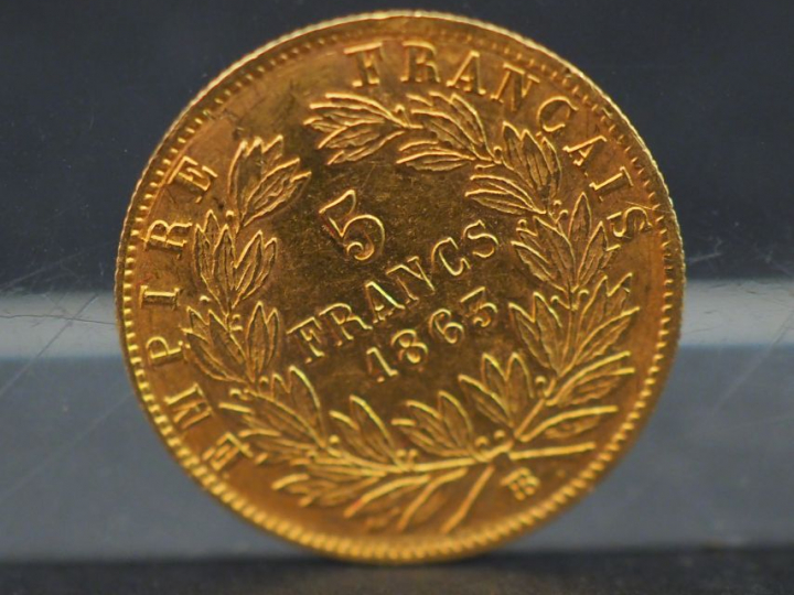 Pièce de 5 francs or 1863 Frais de vente : 5 % TTC