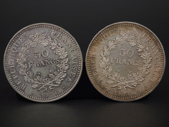 Ensemble de pièces en argent. Poids : 162 g