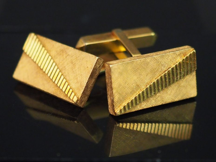 Boutons de manchette en or. Poids : 17,40 g