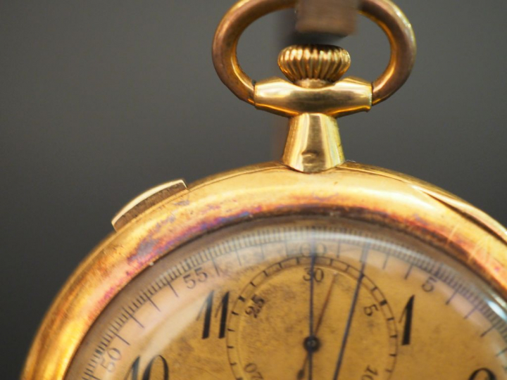 Montre de gousset en or. Poids tel : 55 g