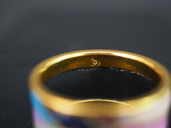 FREYWILLE. Bague en céramique multicolore. Poids tel : 5,50 g