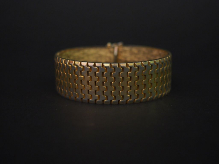 Bracelet métal doré maille tank