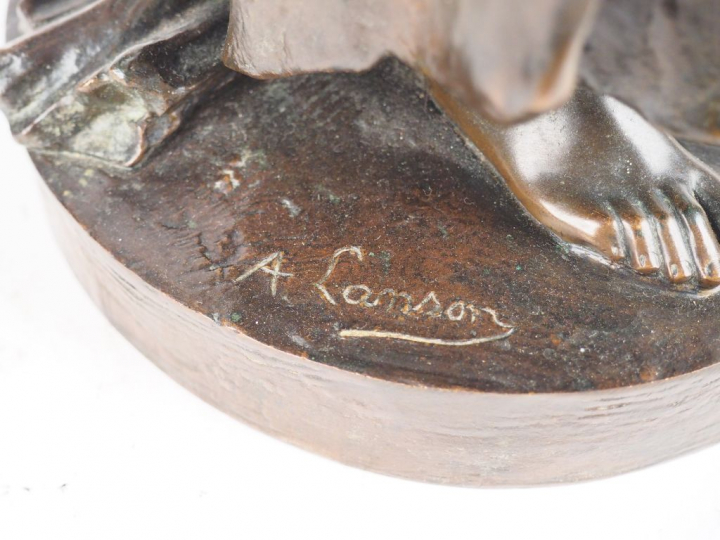 Alfred Désiré LANSON. "Allégorie des moissons". Sculpture en bronze à 