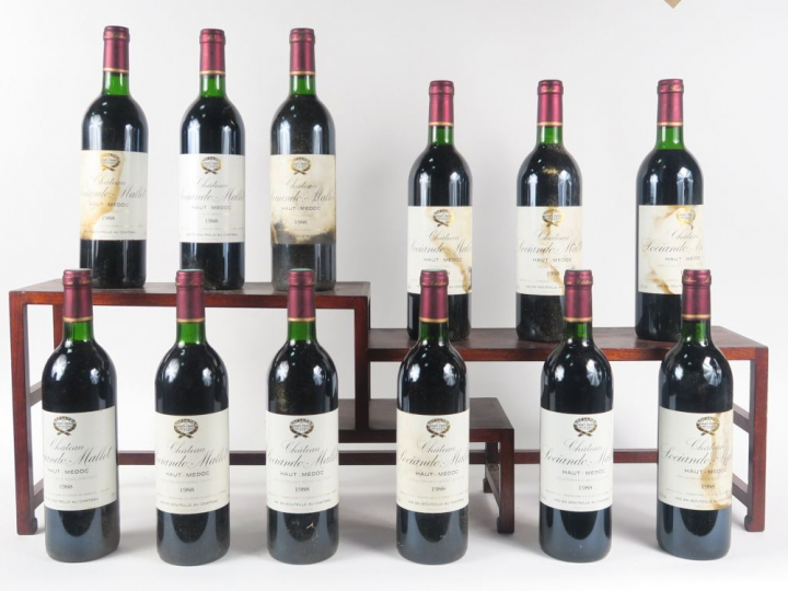 12 BOUTEILLES CHÂTEAU SOCIANDO MALLET HAUT MEDOC - 1988 - CBO - 11 BG/