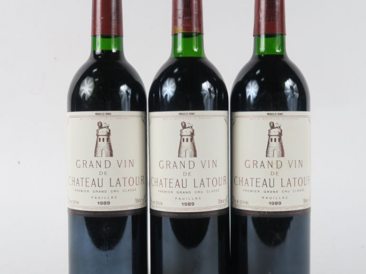 3 BOUTEILLES CHÂTEAU LATOUR 1er GCC PAUILLAC - 1989 - BG