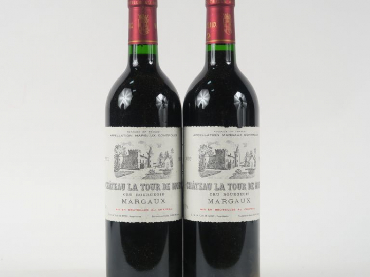 2 BOUTEILLES CHÂTEAU LA TOUR DE MONS CB MARGAUX - 1993