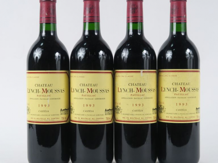 4 BOUTEILLES CHÂTEAU LYNCH MOUSSAS GCC PAUILLAC - 1993