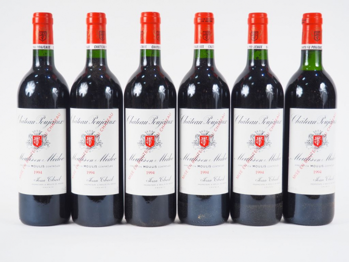 6 BOUTEILLES CHÂTEAU POUJEAUX CB MOULIS - 1994 - CBO