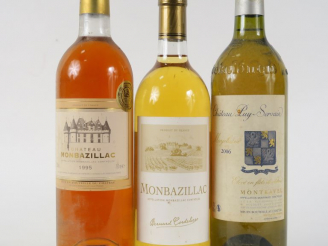 Vente aux enchères 3 BOUTEILLES : 1 MONBAZILLAC 1995 - 1 MONBAZILLAC NM - 1 CHÂTEAU PUY S