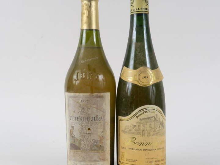 2 BOUTEILLES : 1 BONNEZEAUX ROBIN 1989 - 1 SAVAGNIN CHALANDARD 1992