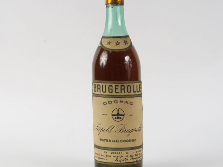 1 VIEILLE BOUTEILLE COGNAC BRUGEROLLE