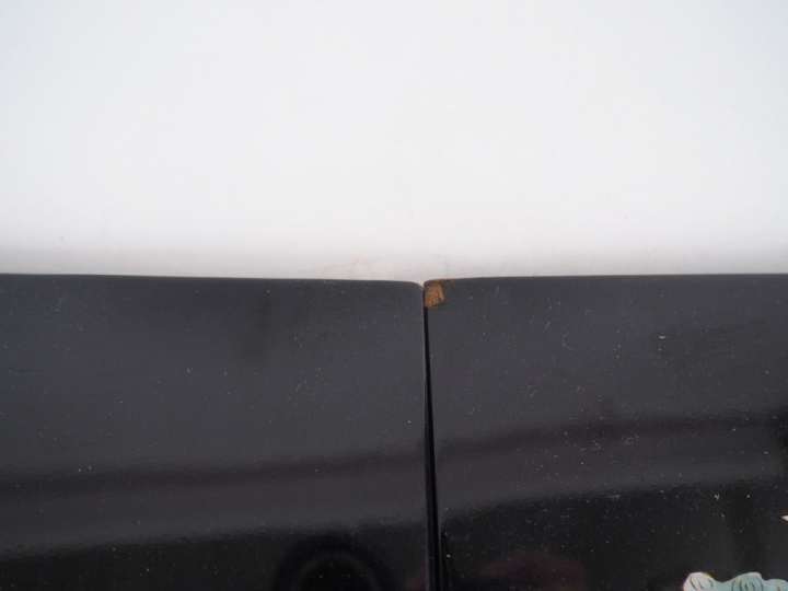 4 panneaux en laque et nacre décor de personnages  Indochine vers 1960