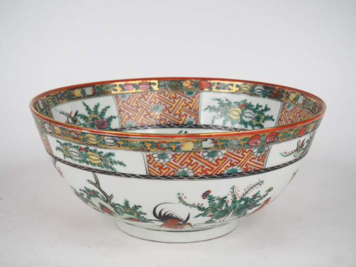 Bol ou une coupe en porcelaine de Chine copie des familles vertes Diam