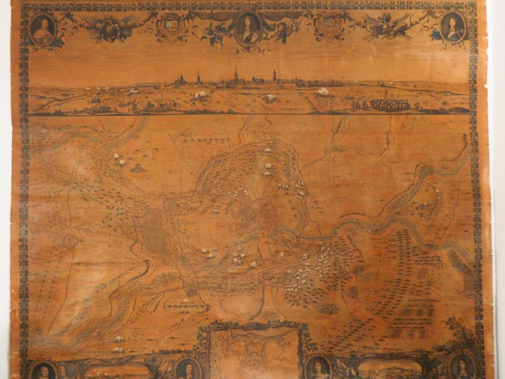 Grande carte XVIIème "le siège d'Arras levé par la défaite des ennemis